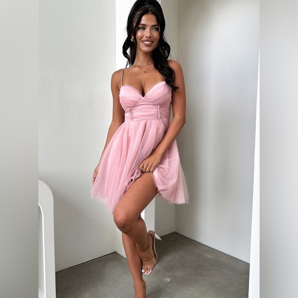 Baby Pink Corset Top Dress